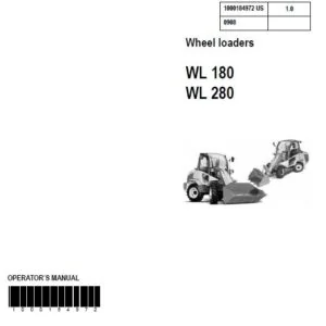 Wacker Neuson WL 180 WL 280 Wheel Loader Operators Manual - PDF DOWNLOAD