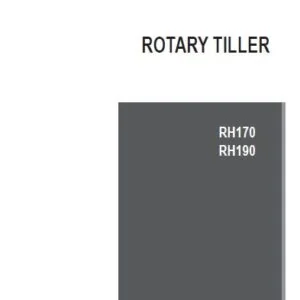 Yanmar RH170 RH190 Rotary Tiller Operators Manual - PDF DOWNLOAD