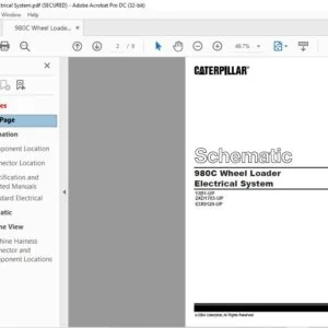 Cat 980C Wheel Loader Electrical System Schematic Manual - PDF DOWNLOAD