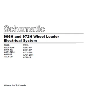 CAT 966H Wheel Loader Electrical System Schematic Manual - PDF DOWNLOAD