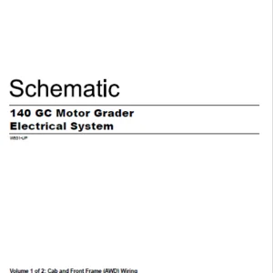 CAT Motor Grader 140 GC Electrical System Schematic Manual - PDF DOWNLOAD