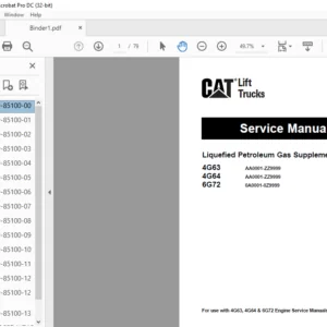 Cat 4G63 4G64 6G72 Liquefied Petroleum Gas Supplement Service Manual - PDF DOWNLOAD