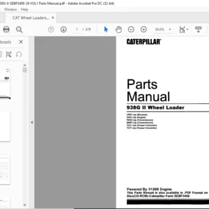 Cat 938G II Wheel Loader Parts Manual VOLUME 1 - PDF DOWNLOAD
