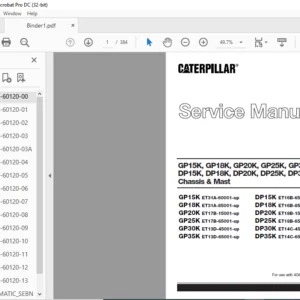 Cat GP20K FC Lift Trucks Service Manual - PDF DOWNLOAD