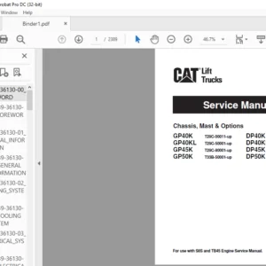 Cat GP45K Lift Trucks Service Manuals - PDF DOWNLOAD