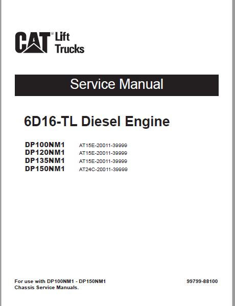 Caterpillar DP100NM1S Lift Truck Service, Operation & Maintenance ...