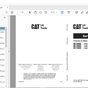 Caterpillar DP100NZ Lift Truck Service Manuals - PDF DOWNLOAD