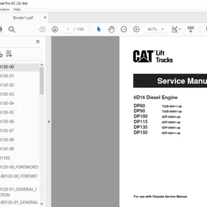 Caterpillar DP135 Lift Truck Service Manuals - PDF DOWNLOAD