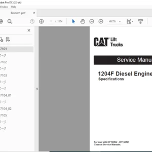 Caterpillar DP135N2 Lift Truck Service Manuals - PDF DOWNLOAD