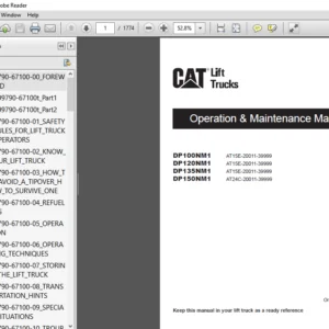 Caterpillar DP135NM1 Lift Truck Service Operation & Maintenance Manuals - PDF DOWNLOAD