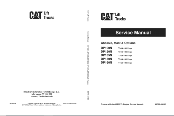 Caterpillar DP160N Lift Truck Service Manuals - PDF DOWNLOAD ...