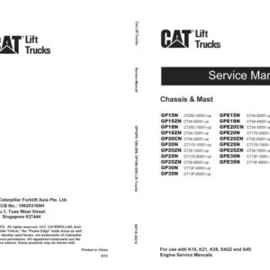 Caterpillar DP30NT Lift Trucks Service, Operation & Maintenance Manuals - PDF DOWNLOAD