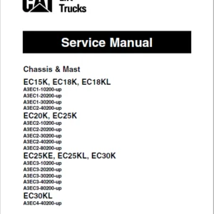 Caterpillar EC15K Lift Truck Service Manuals - PDF DOWNLOAD