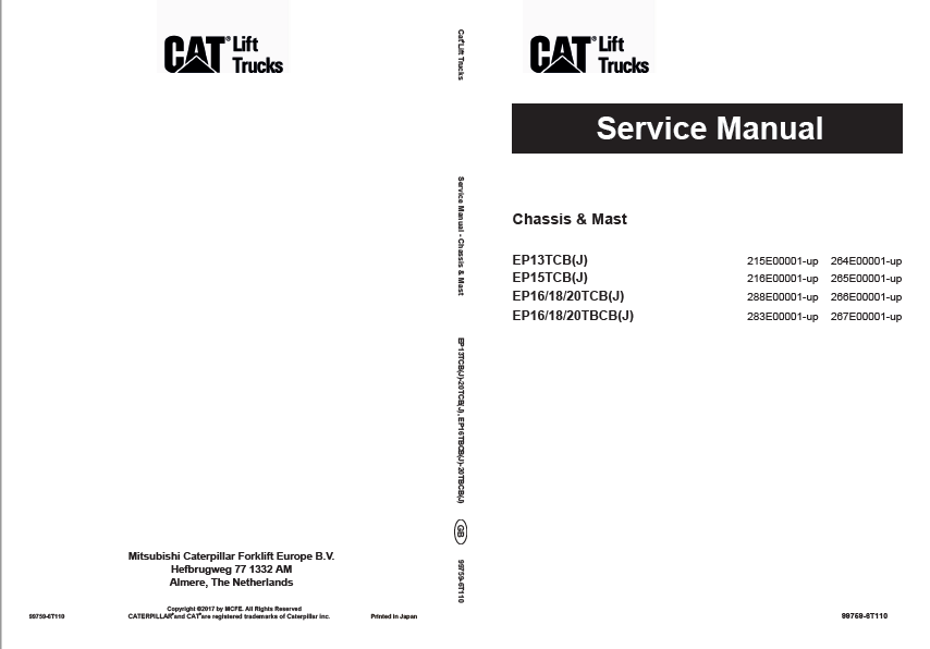 Caterpillar EP13TCB Lift Truck Service Manuals - PDF DOWNLOAD ...