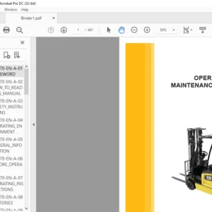 Caterpillar EP14-20A(C)NT EP16-20A(C)N Lift Trucks Operation & Maintenance Manual - Complete Set