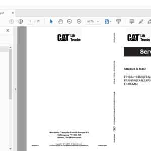 Caterpillar EP14CA1(J) Lift Trucks Service Manuals - PDF DOWNLOAD