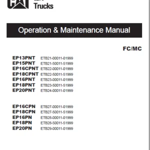Caterpillar EP15PNT Lift Trucks Service, Operation & Maintenance Manuals - PDF DOWNLOAD