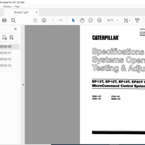 Caterpillar EP15T 48V Lift Trucks Specifications Systems Operation Testing & Adjusting Manual - PDF DOWNLOAD