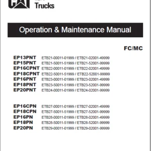 Caterpillar EP16CPNT Lift Trucks Service, Operation & Maintenance Manuals - PDF DOWNLOAD