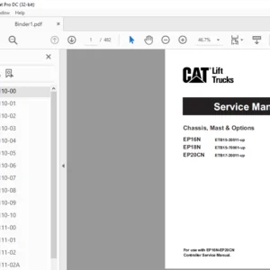 Caterpillar EP16N Lift Truck Service Manuals - PDF DOWNLOAD