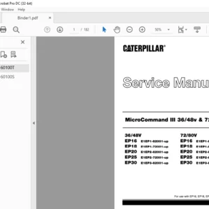 Caterpillar EP18 36-48V MCIII Lift Trucks Service Manual - PDF DOWNLOAD