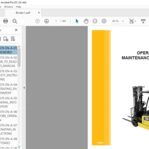 Caterpillar EP18AN Lift Trucks Service, Operation & Maintenance Manuals - PDF DOWNLOAD