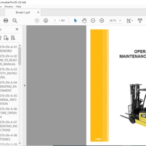 Caterpillar EP18ANT Lift Trucks Service Manual + Operation & Maintenance Manual - PDF DOWNLOAD