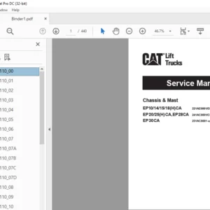 Caterpillar EP18CA Lift Trucks Service Manuals - PDF DOWNLOAD