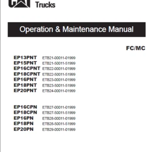 Caterpillar EP18CPN Lift Truck Service, Operation & Maintenance Manuals - PDF DOWNLOAD