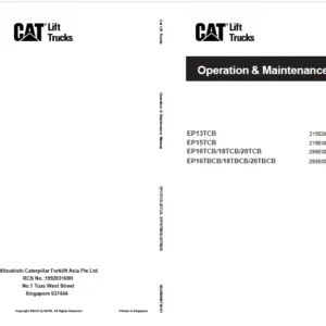 Caterpillar EP18TCB Lift Trucks Service, Operation & Maintenance Manuals - PDF DOWNLOAD