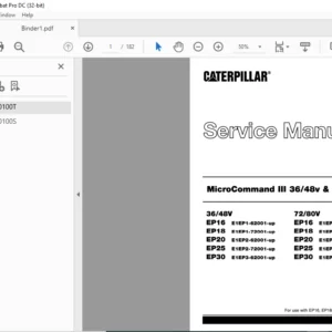 Caterpillar EP20 36-48V MCIII Lift Truck Service Manual - PDF DOWNLOAD