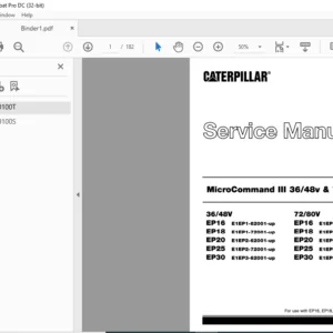 Caterpillar EP20 72-80V MCIII Lift Truck Service Manual - PDF DOWNLOAD