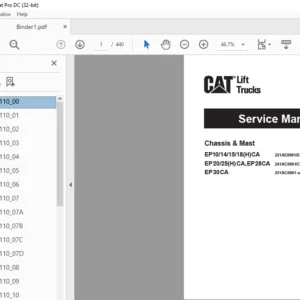 Caterpillar EP20CA Lift Truck Service Manuals - PDF DOWNLOAD