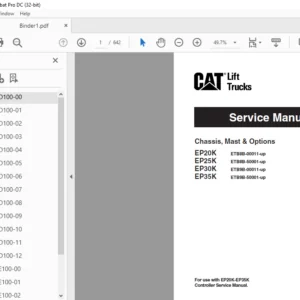 Caterpillar EP20K Lift Truck Service Manuals - PDF DOWNLOAD