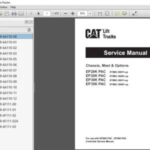 Caterpillar EP20K PAC Lift Truck Service Manuals - PDF DOWNLOAD