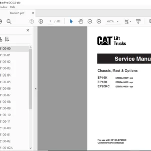 Caterpillar EP20KC Lift Truck Service Manuals - PDF DOWNLOAD