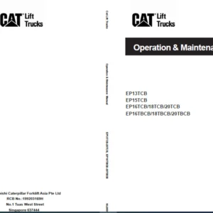 Caterpillar EP20TBCB Lift Truck Service, Operation & Maintenance Manuals - PDF DOWNLOAD