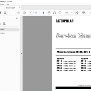Caterpillar EP25 36-48V MCIII Lift Trucks Service Manual - PDF DOWNLOAD