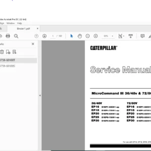 Caterpillar EP30 36-48V MCIII Lift Truck Service Manual - PDF DOWNLOAD