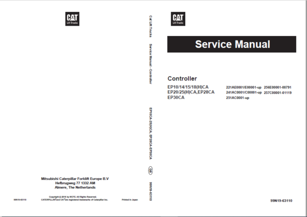 Caterpillar EP30CA Lift Trucks Service, Operation & Maintenance Manual ...