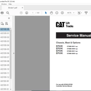 Caterpillar EP35K Lift Trucks Service Manuals - PDF DOWNLOAD