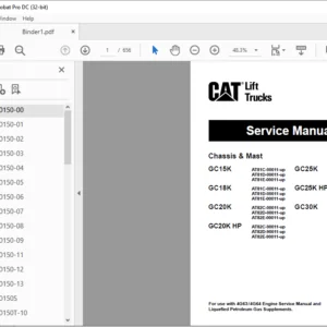 Caterpillar GC20K HP Lift Truck Service Manuals - PDF DOWNLOAD