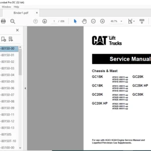 Caterpillar GC25K HP Lift Trucks Service Manuals - PDF DOWNLOAD