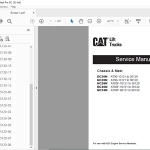 Caterpillar GC25N Lift Truck Service Manuals - PDF DOWNLOAD