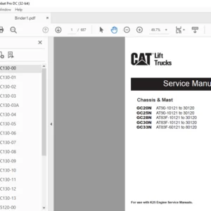 Caterpillar GC33N Lift Trucks Service Manuals - PDF DOWNLOAD
