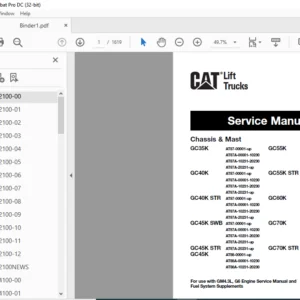 Caterpillar GC45K Lift Truck Service Manuals - PDF DOWNLOAD