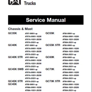 Caterpillar GC55K STR Lift Trucks Service Manuals - PDF DOWNLOAD