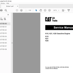 Caterpillar GP15NM Lift Trucks Service Manual - PDF DOWNLOAD