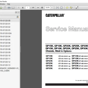 Caterpillar GP18K MC Lift Trucks Service Manual - PDF DOWNLOAD