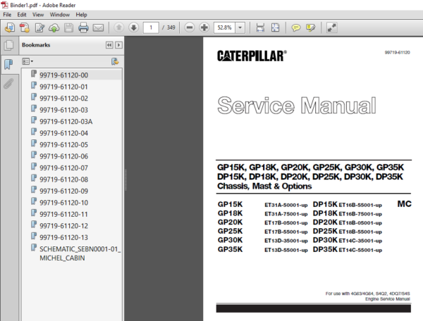 Caterpillar GP18K MC Lift Trucks Service Manual - PDF DOWNLOAD ...